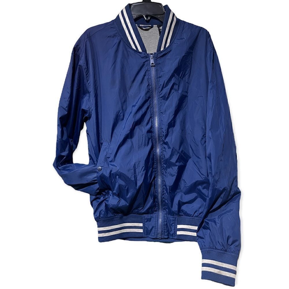 WSS BLUE STRIPE BOMBER VARSITY JACKET SMALL